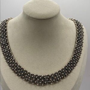 Vintage Sterling Silver 925 Marcasite Collar Art Deco Link Necklace